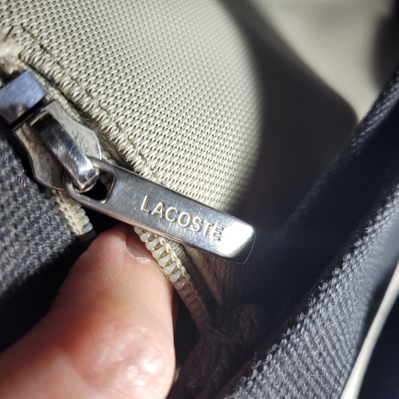 Lacoste birch white small back pack knapsack black straps - Picture 10 of 11